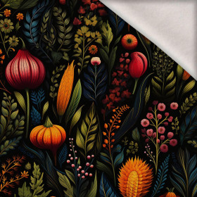 AUTUMN FLOWERS WZ.15 - teplákovina počesaná s elastanem ITY