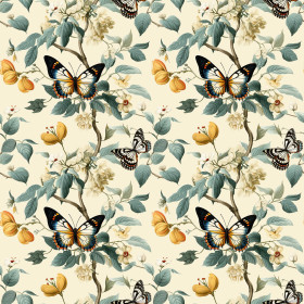 Butterfly & Flowers wz.2- Potahový velur 