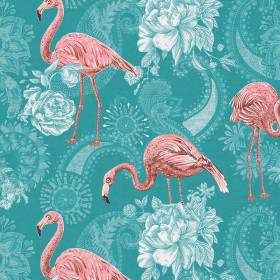FLAMINGI I RÓŻE / morski 