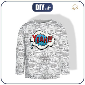 LONGSLEEVE - KOMIKS / yeah (modrý - červený) - single jersey