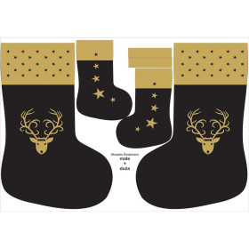 Sada vánočních ponožek - ZLATÝ SOB / černá