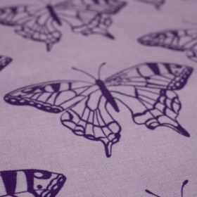 MOTÝLI / purpurová (PURPUROVÍ MOTÝLI) - organický úplet single jersey s elastanem 