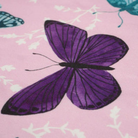 MOTÝLI VZ. 5 / růžová (PURPUROVÍ MOTÝLI) - organický úplet single jersey s elastanem 