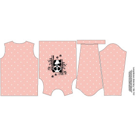 LONGSLEEVE - PANDA (puntíky) / růžový - single jersey