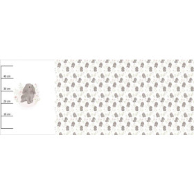 ŠEDÝ KRÁLÍČEK  VZ. 1 (PASTELOVÍ KRÁLÍČCI) - panoramic panel SINGLE JERSEY (60cm x 155cm)