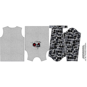 LONGSLEEVE - TRAKTOR ŠEDÝ / Melír světle šedý - single jersey