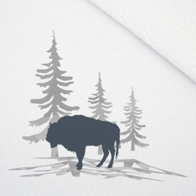 PÁNSKÁ MIKINA S KAPUCÍ (COLORADO) - ZUBR (ADVENTURE) / bílý - SADA ŠITÍ