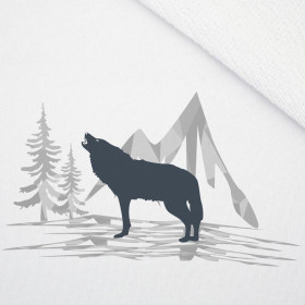 PÁNSKÁ MIKINA S KAPUCÍ (COLORADO) - VLK (ADVENTURE) / bílý - SADA ŠITÍ