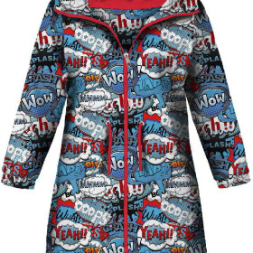 DĚTSKÁ BUNDA PARKA (ARIEL) - KOMIKS (modrý - červený) - softshell
