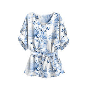 KIMONO HALENKA - KVĚTY vz. 4 (classic blue) - Sada šití