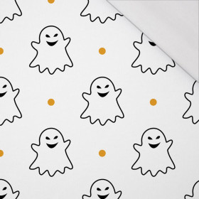HALLOWEEN OBRYS DUŠKY / bílý - organický úplet single jersey s elastanem TE210