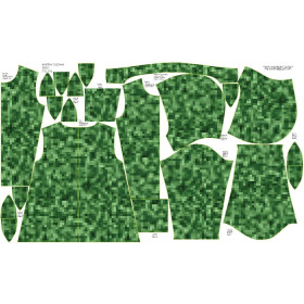 DĚTSKÁ BUNDA DINO (ZOE) - PIXELY Vz. 2 (olivová) - Sada šití (146-152)
