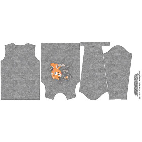 LONGSLEEVE - KOČKY / meow (KOČIČÍ SVĚT) / ACID WASH šedý - single jersey
