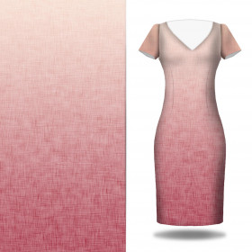 OMBRE / ACID WASH -  fuchsie (světlé růžový) - panel pro šaty TE210