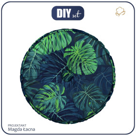 DEKORATIVNÍ POLŠTÁŘ - MONSTERA 2.0 / navy