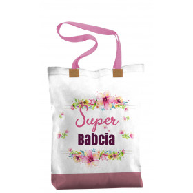 SHOPPER KABELKA - SUPER BABCIA / růžová - Sada šití