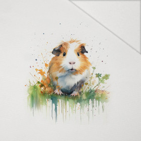 WATERCOLOR GUINEA PIG - Panel (75cm x 80cm) Hydrofobní česaná teplákovina