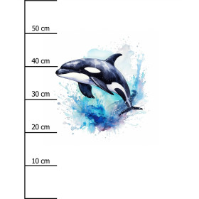 WATERCOLOR WHALE - panel (60cm x 50cm)