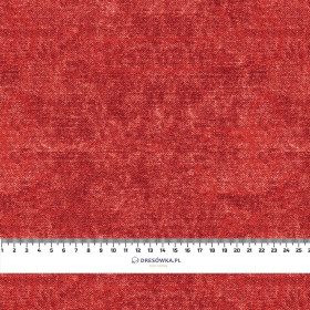 ACID WASH / červená - organický úplet single jersey s elastanem 