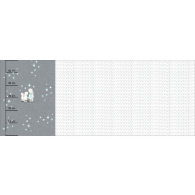 MEDVĚDI A HVĚZDIČKY / acid šedý (KOUZELNÝ VÁNOČNÍ LES) - PANORAMICKÝ PANEL (60 x 155cm)