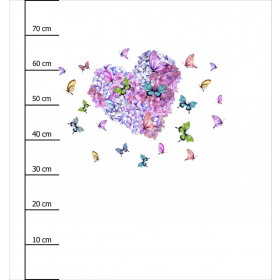 HEART / Květiny a motýli - panel (75cm x 80cm) teplákovina
