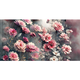 VINTAGE FLOWERS WZ. 3 - panel (80cm x 155cm) SINGLE JERSEY
