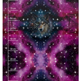 Vlk / Akvarelová galaxie Vz. 8 - panel (75cm x 80cm) SINGLE JERSEY ITY