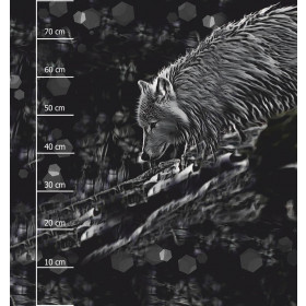Arktický vlk - panel (80cm x 75cm) lehký, česaný úplet