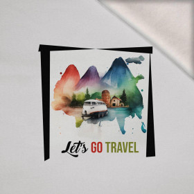 LET'S GO TRAVEL - Panel (75cm x 80cm) teplákovina počesaná s elastanem ITY