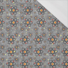 VESMÍRNÉ ATOMY (CESTA DO VESMÍRU) / ACID WASH šedý - organický úplet single jersey s elastanem 