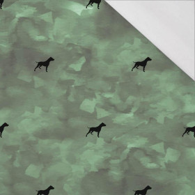 PITBULLE (minimal) / KAMUFLÁŽ vz. 2 (olive) - organický úplet single jersey s elastanem 