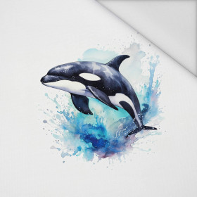 WATERCOLOR WHALE - Panel (75cm x 80cm) Voděodolná tkanina Oxford