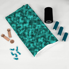 PIXELY Vz. 2 (mořská) - organický úplet single jersey s elastanem 