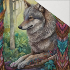 BOHO WOLF - Paneel (60cm x 50cm) Hydrofobní česaná teplákovina