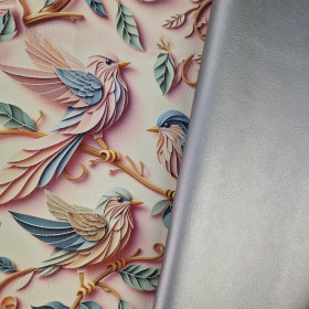 46cm METALIC SILVER - ekoskóra metaliczna