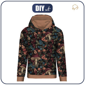 DÁMSKA MIKINA (POLA) CLASSIC S KAPUCÍ - FLOWERS WZ.60 - Sada šití
