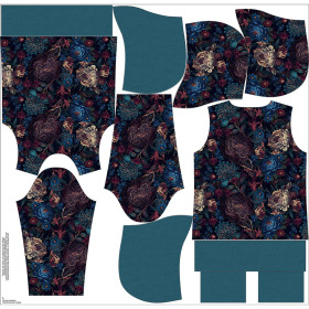DÁMSKA MIKINA (POLA) CLASSIC S KAPUCÍ - FLOWERS WZ.63 - Sada šití