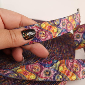 Popruhová stuha s potiskem 25 mm - PAISLEY wz.21