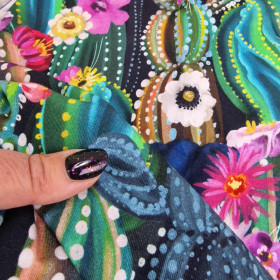 Kvetoucí kaktusy - single jersey