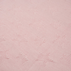 DEKA (HVĚZDY) / bledá růžová S - tenký panel pletený