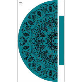 MANDALA vz. 6 / Smaragdově zelená - panel kalhot "MAXI"