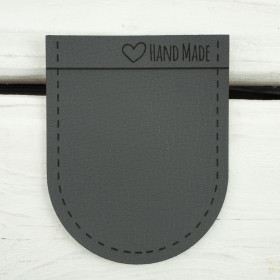 Velká kapsička z eko kůže  zakulacená   "Hand Made" - grafit