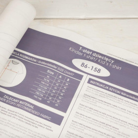 DIY sada – Dětské tričko z bavlněného úpletu RIB JERSEY - PLUM