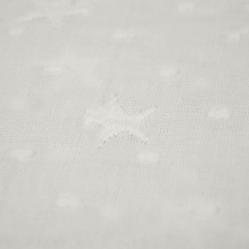 Větvičky / bílý - Vyšívaná bavlněná tkanina