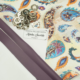 KABELKA- PYTEL - BOHO PAISLEY / fialová