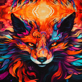 COLORFUL FOX - panel (60cm x 50cm) SINGLE JERSEY