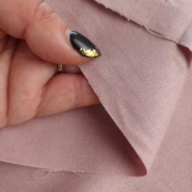 Lněná tkanina s elastanem - Růžově křemenný 