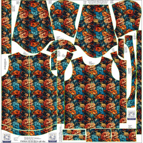 DĚTSKÁ BUNDA PARKA (ARIEL) - VINTAGE CHINESE FLOWERS VZ. 1 - Sada šití
