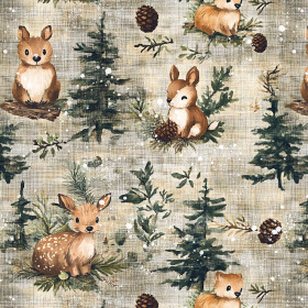 WINTER ANIMALS WZ.3 - rychleschnoucí tkanina