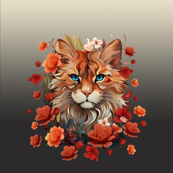 ANIMALS MANDALA wz.5 (CAT) - panel (60cm x 50cm) 